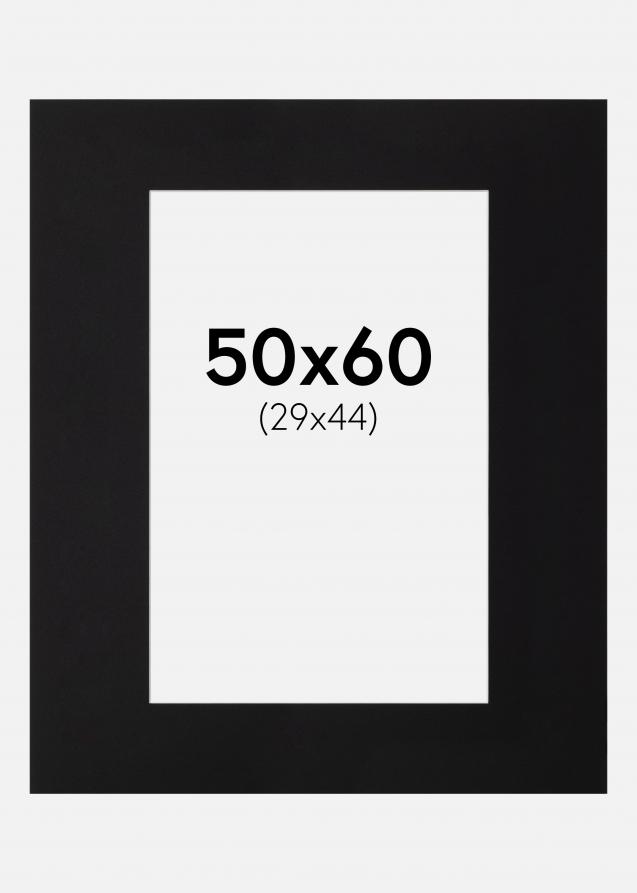 Galleri 1 Passe-partout Zwart (Witte kern) 50x60 cm (29x44)