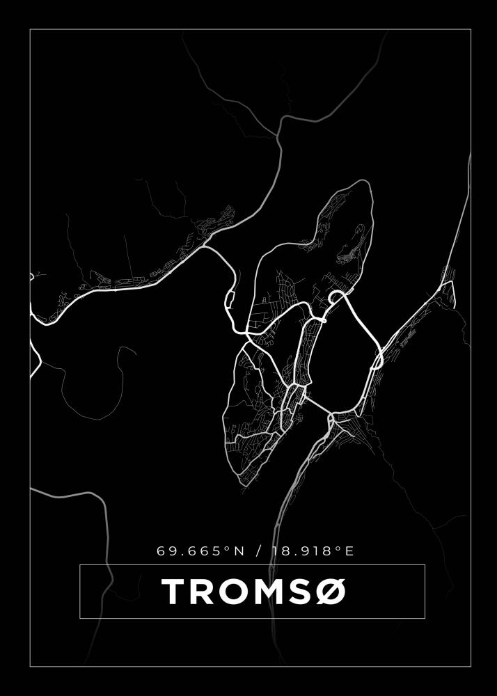Bildverkstad Map - Troms - Black Poster