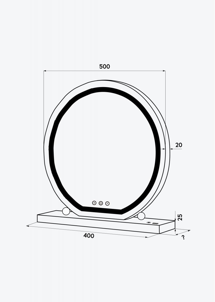 KAILA KAILA Make-up spiegel Round LED Wit 50 cm Ø