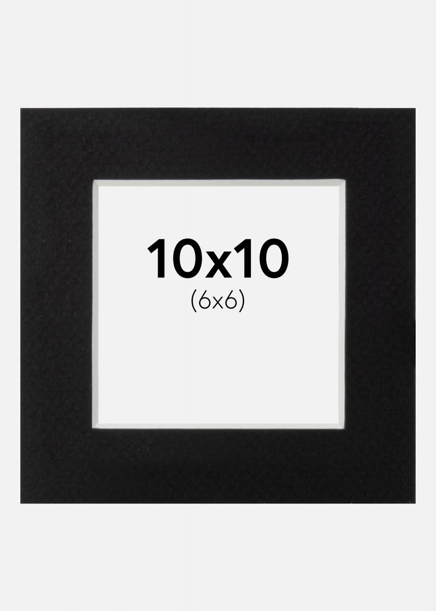 Galleri 1 Passe-partout Zwart (Witte kern) 10x10 cm (6x6)