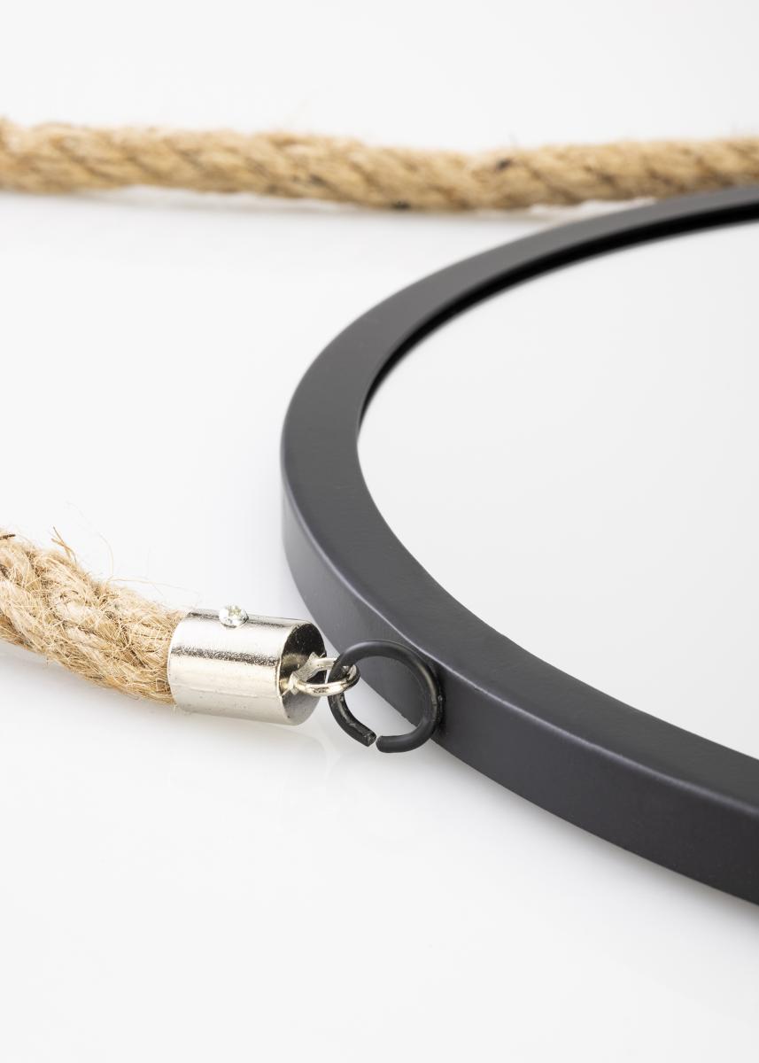 KAILA KAILA Ronde Spiegel Rope - Zwart 30 cm Ø