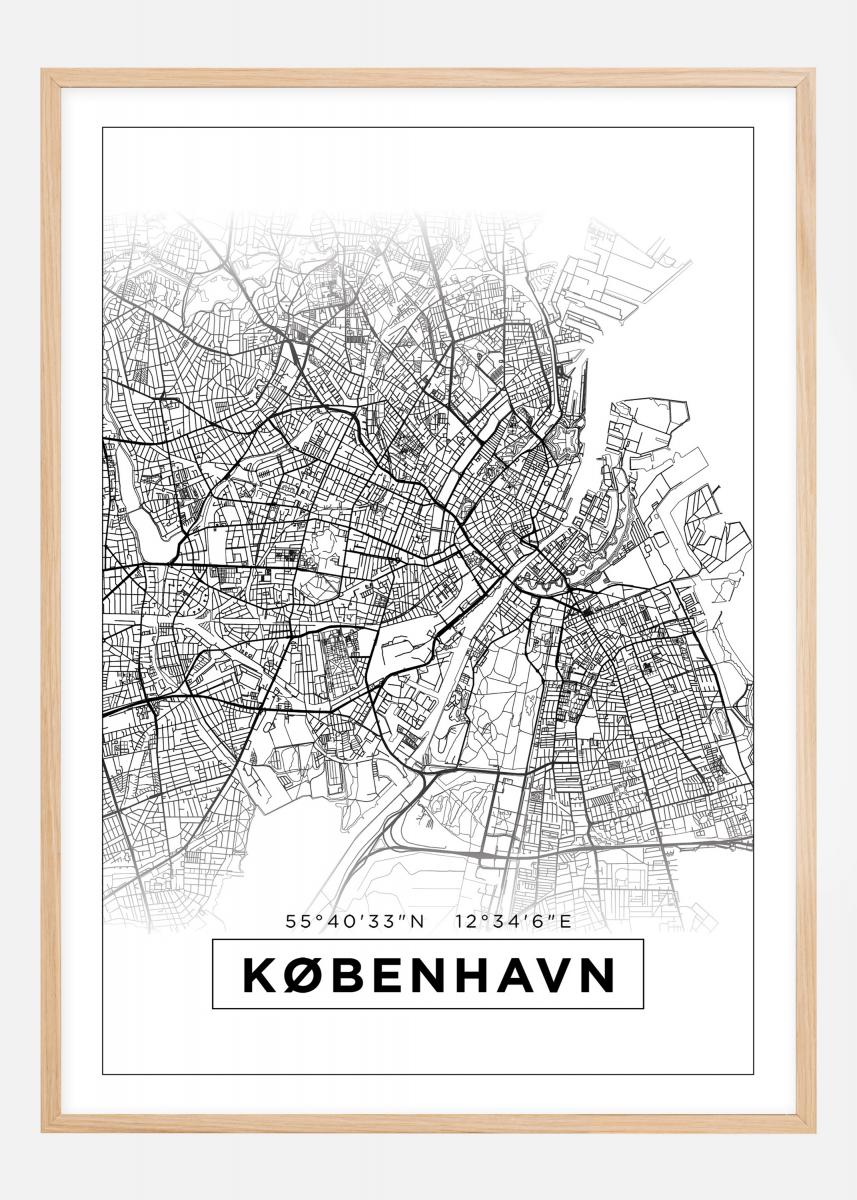Bildverkstad Map - Kbenhavn - White Poster