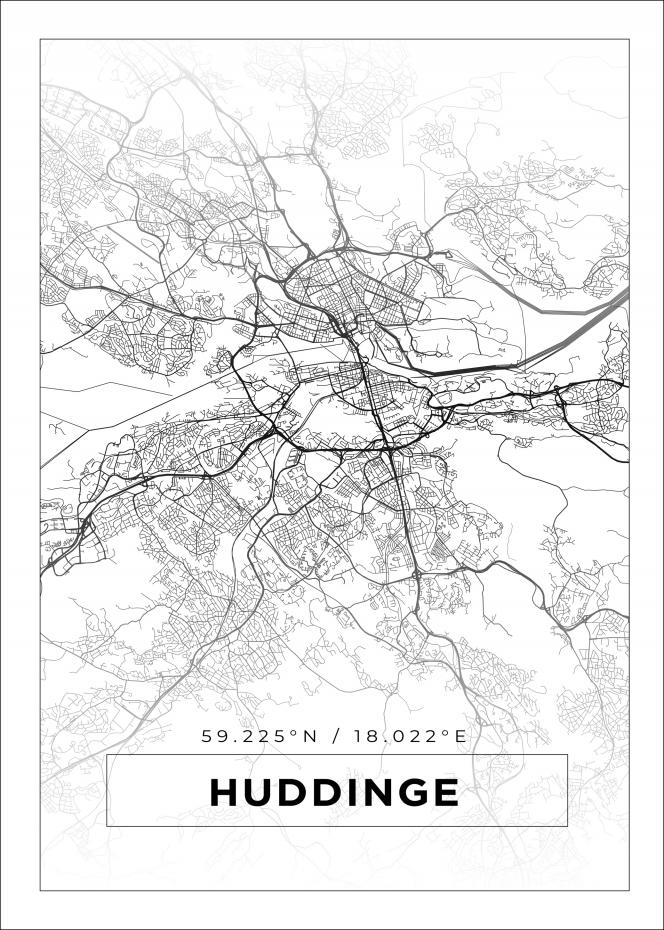Bildverkstad Map - Huddinge - White Poster