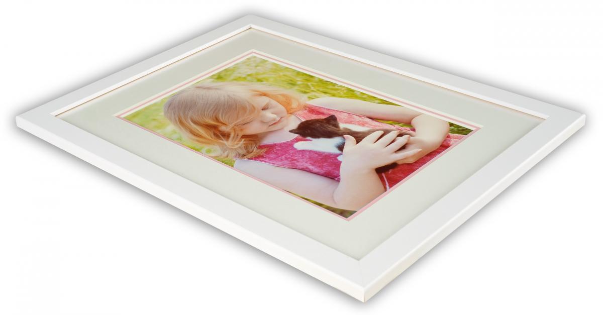Passepartouter Mttbestllda Passe-partout twee lagen - Wit/Lichtroze