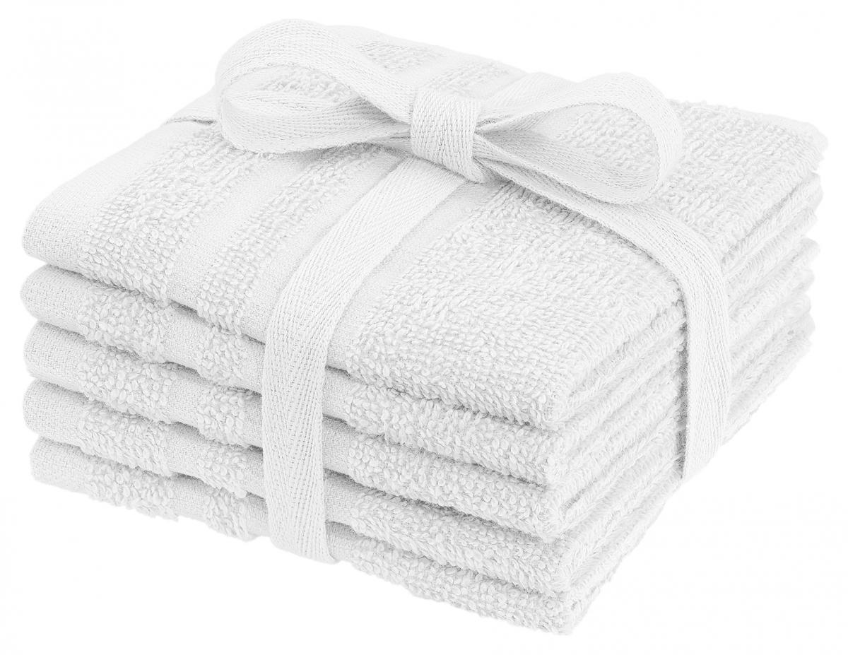 Borganäs of Sweden Gezichtsdoekjes Basic Badstof - Wit 25x25 cm 5-pack