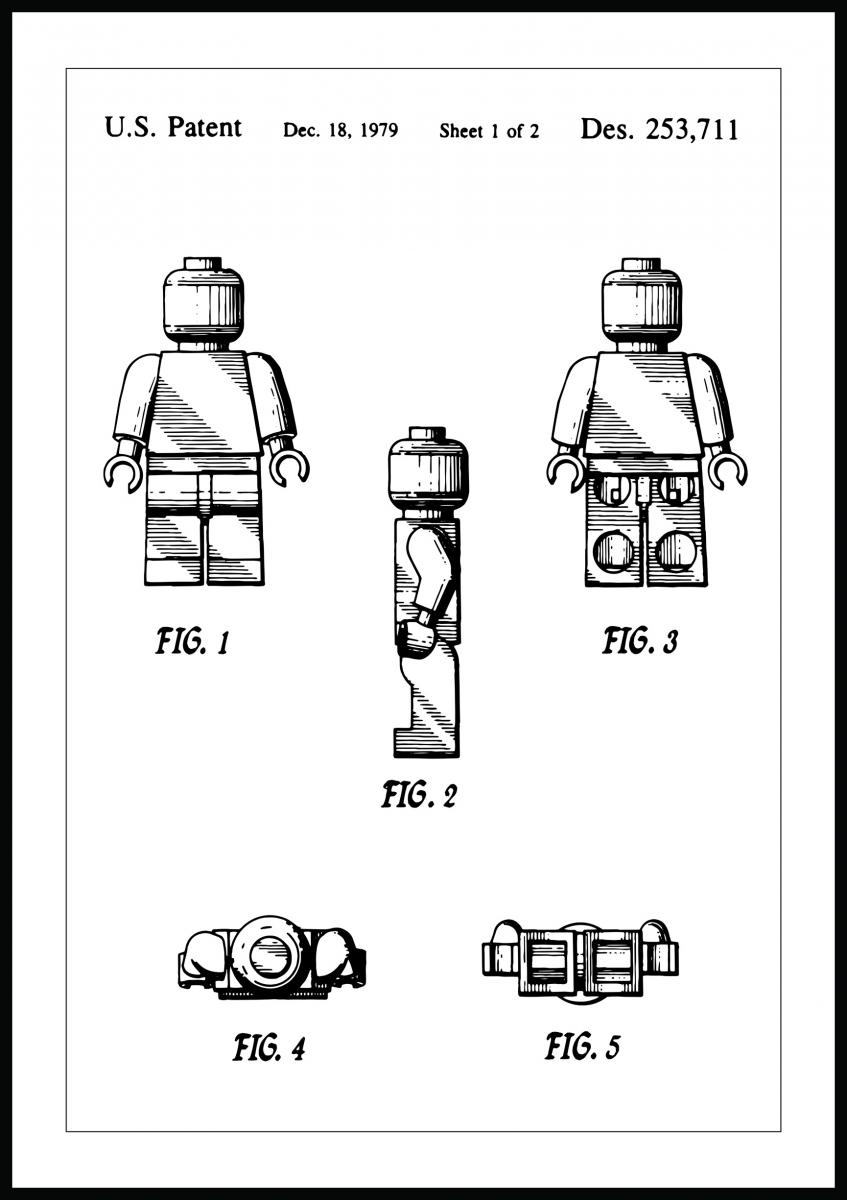 Lagervaror egen produktion Patenttekening - Lego I Poster