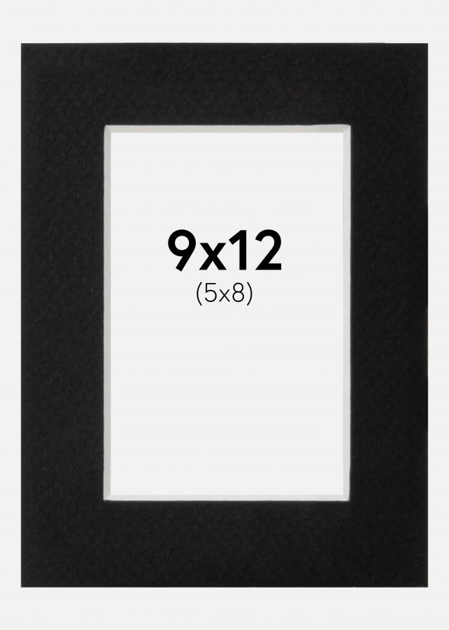 Galleri 1 Passe-partout Zwart (Witte kern) 9x12 cm (5x8)