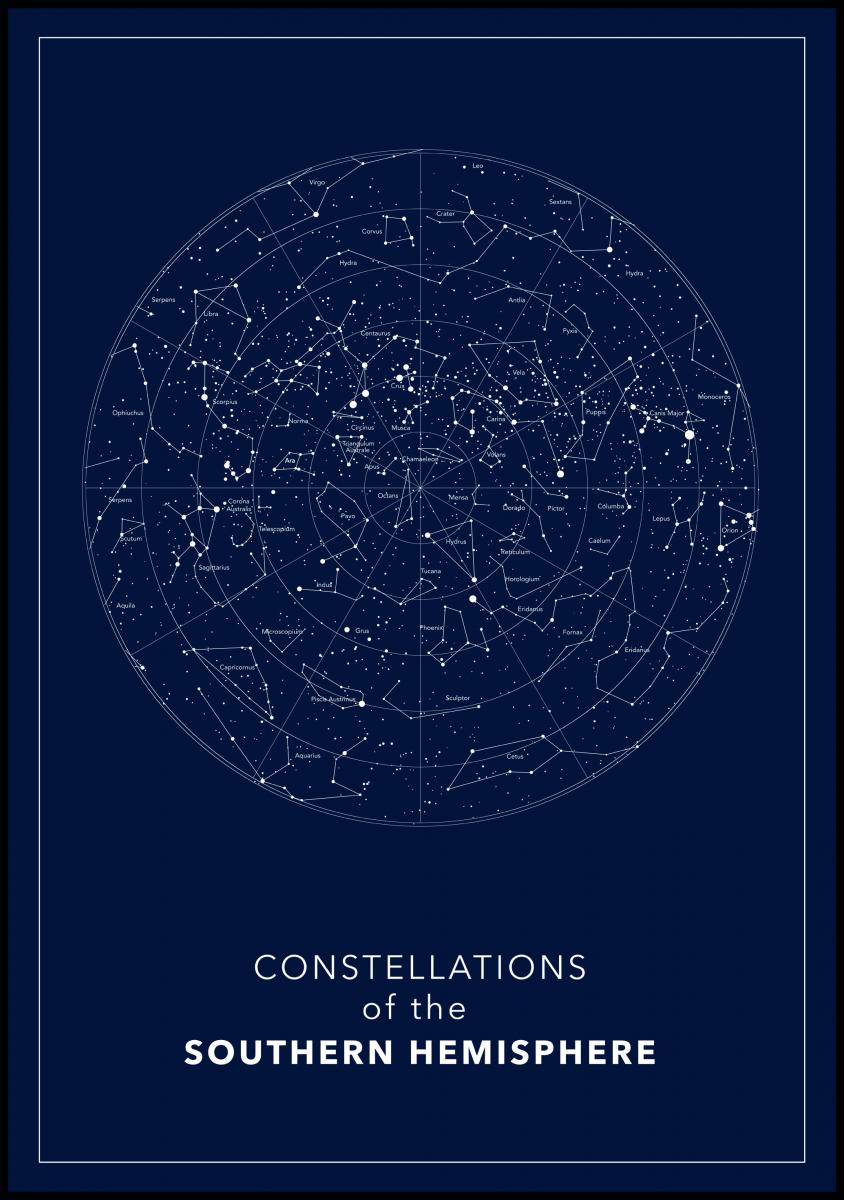 Bildverkstad Southern hemisphere Dark Poster