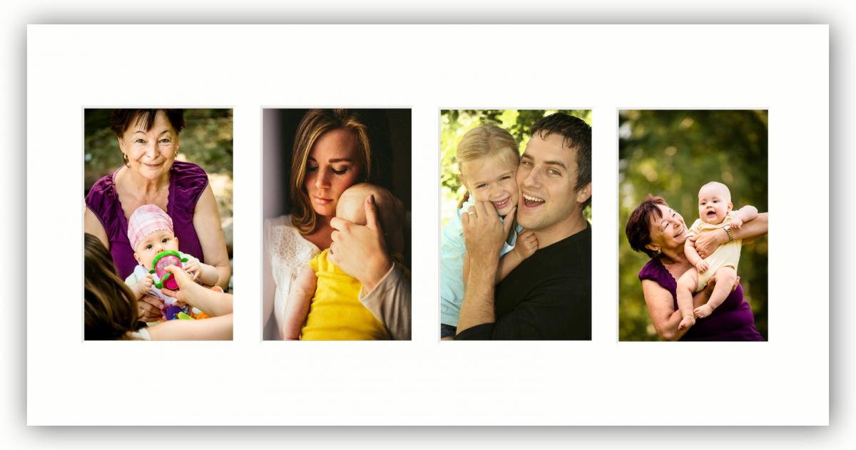 Egen tillverkning - Passepartouter Passe-partout Wit 50x100 cm - Collage 4 Foto's (19x29 cm)