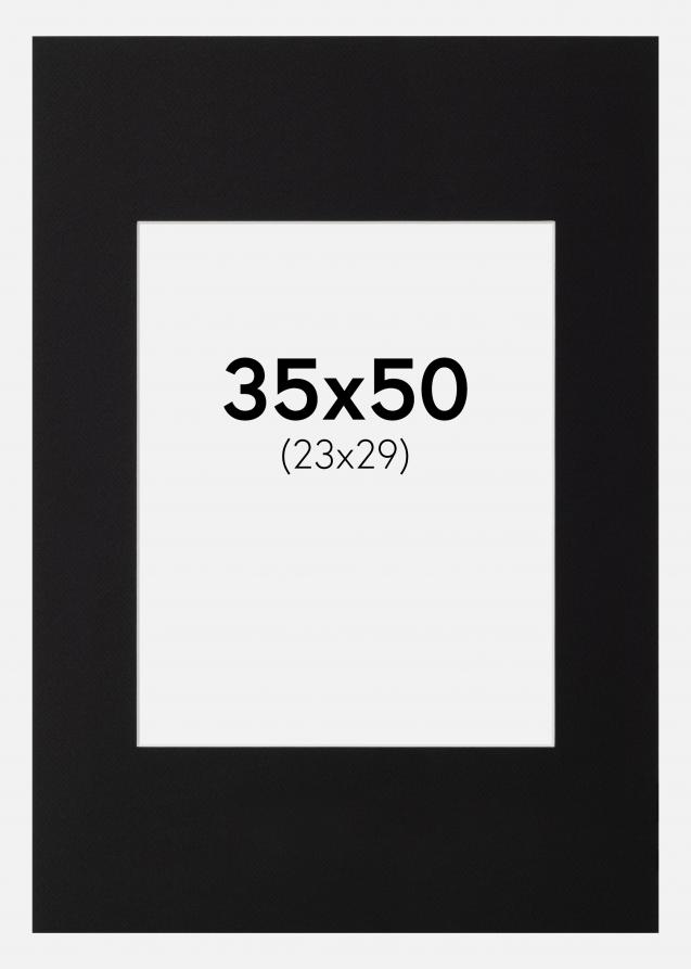 Galleri 1 Passe-partout Zwart (Witte kern) 35x50 cm (23x29)