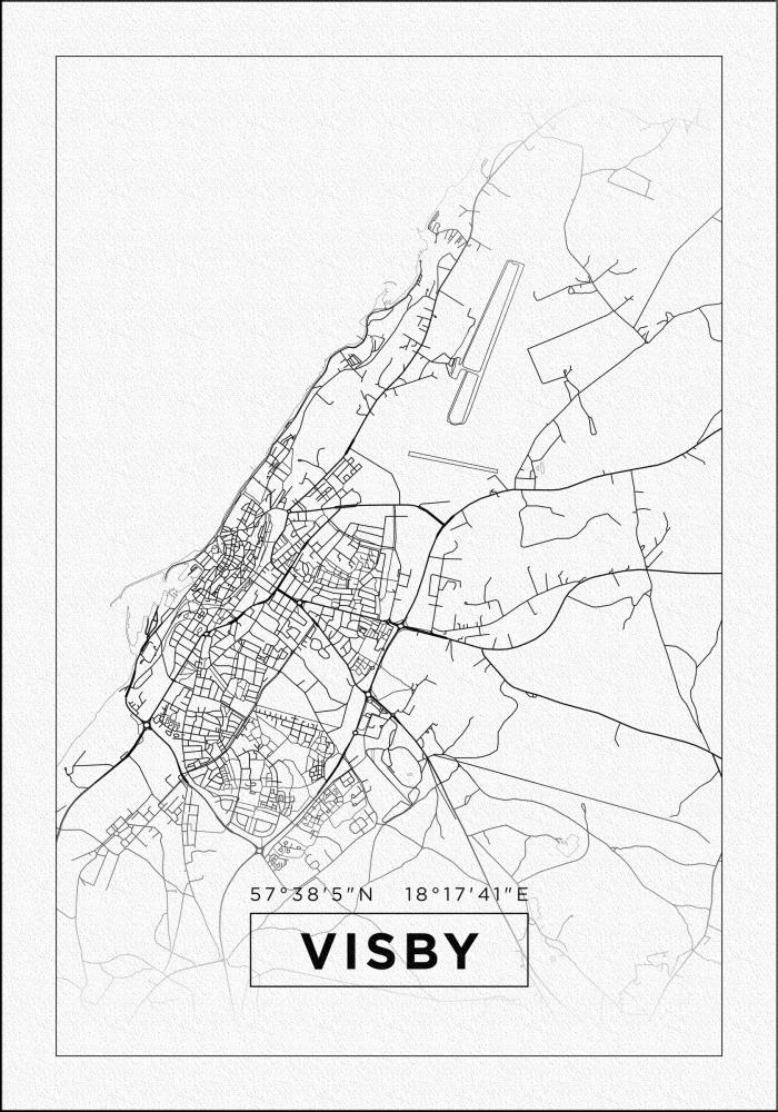 Bildverkstad Map - Visby - White Poster