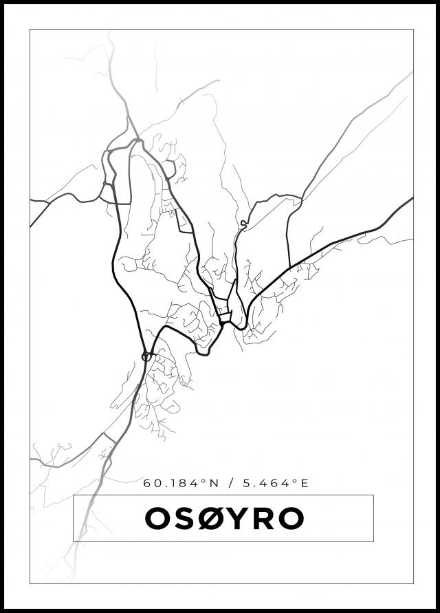 Bildverkstad Map - Osøyro - White Poster