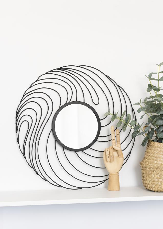 KAILA KAILA Spiegel Storm - Zwart 50 cm Ø