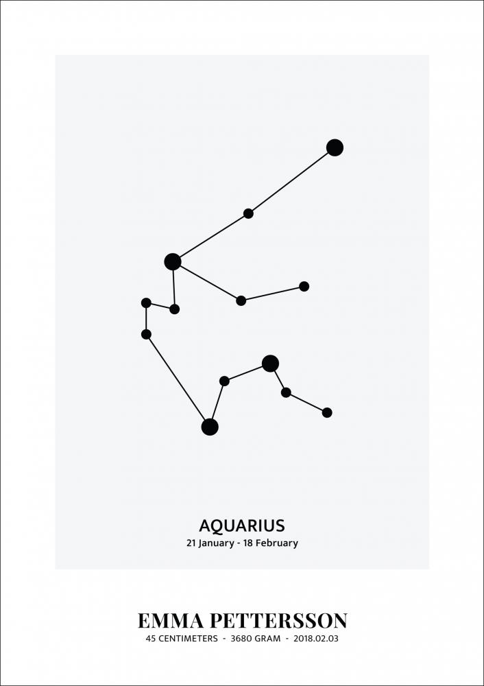 Personlig poster Aquarius - Star Sign