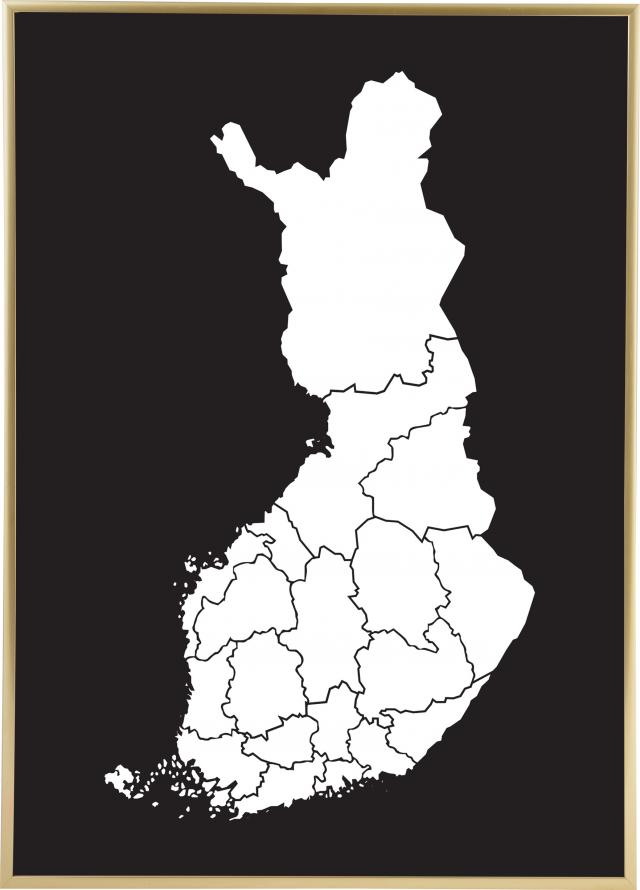 Bildverkstad Map - Finland - White Poster
