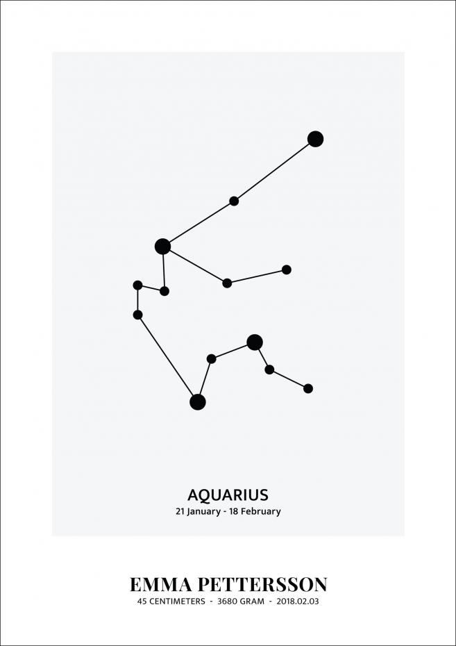 Personlig poster Aquarius - Star Sign