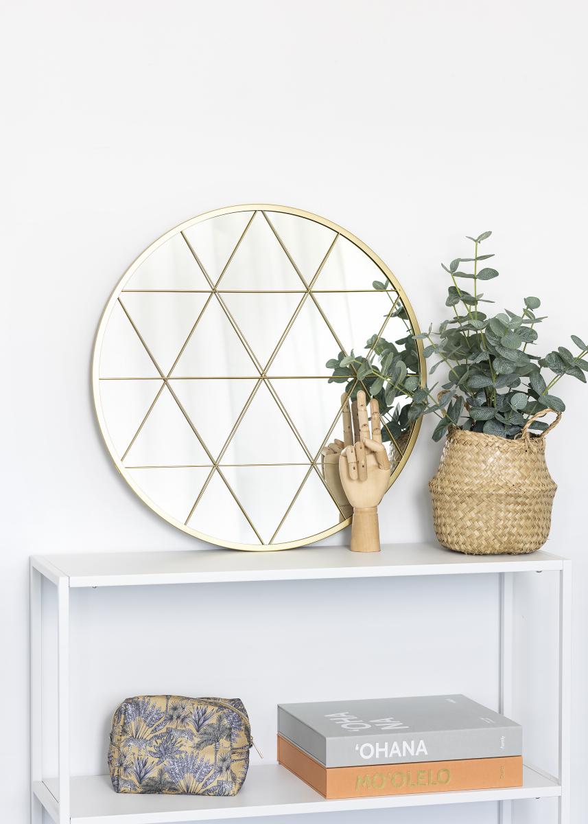 KAILA KAILA Ronde Spiegel Triangles - Goud 55 cm Ø