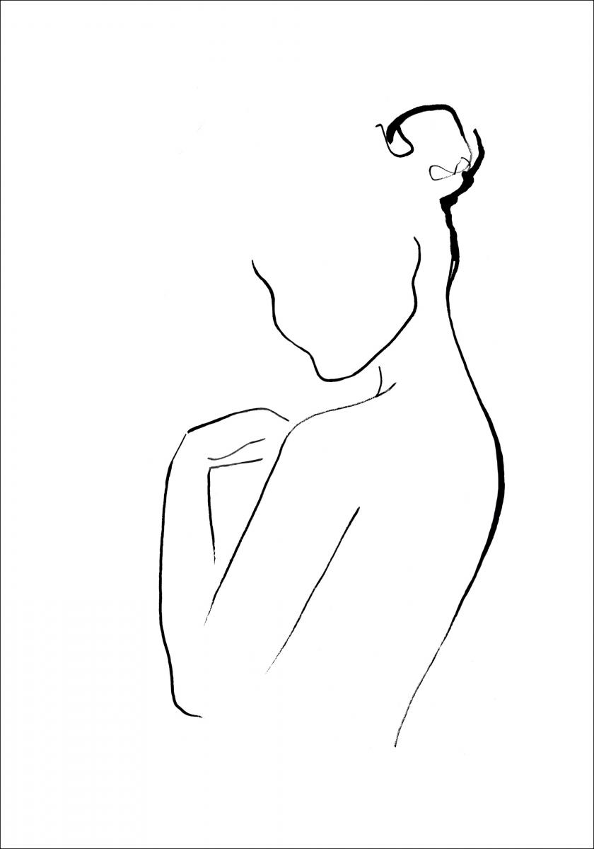 Cora konst & illustration Woman In Ink Poster