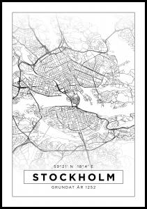 Lagervaror egen produktion Map - Stockholm - White Poster