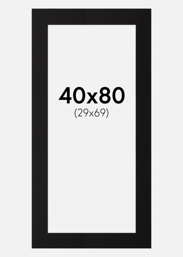 Galleri 1 Passe-partout Zwart (Witte kern) 40x80 cm (29x69)