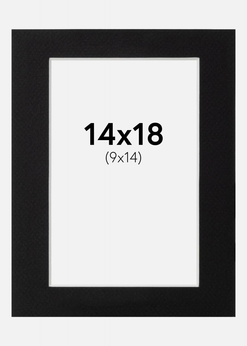 Galleri 1 Passe-partout Zwart (Witte kern) 14x18 cm (9x14)