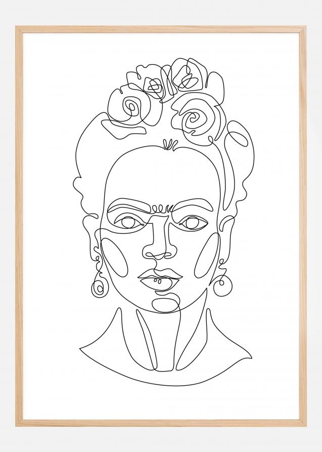 Bildverkstad Frida Kahlo - Thin Line Art Poster