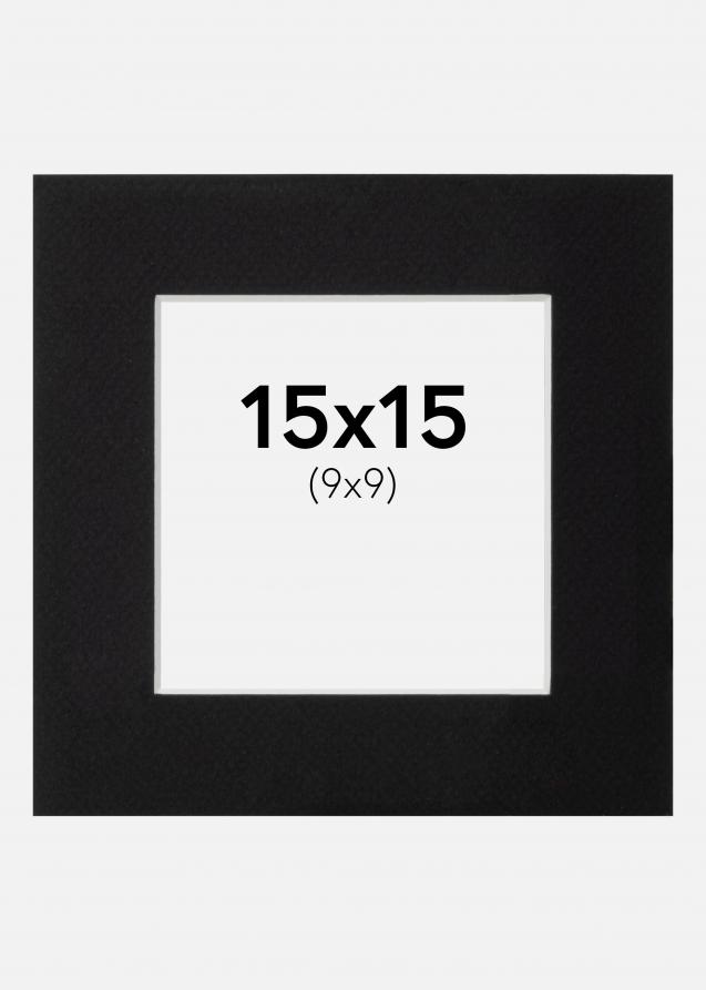 Galleri 1 Passe-partout Zwart (Witte kern) 15x15 cm (9x9)