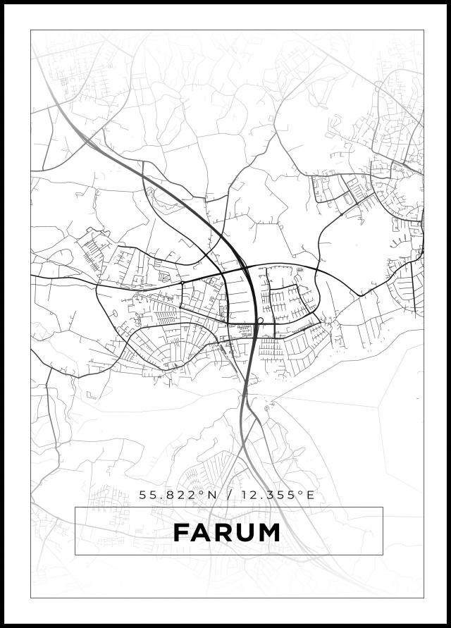 Bildverkstad Map - Farum - White Poster