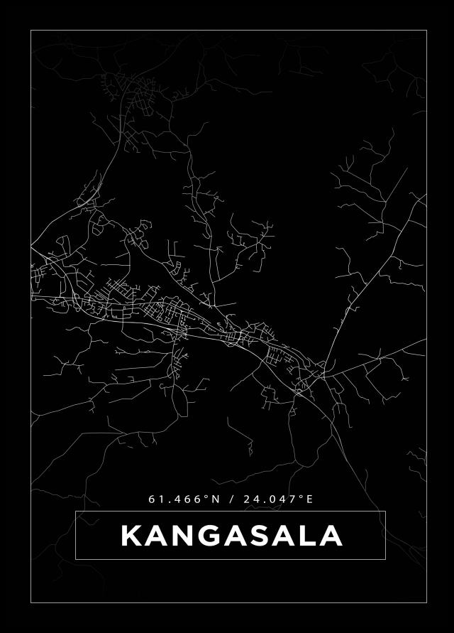 Bildverkstad Map - Kangasala - Black Poster