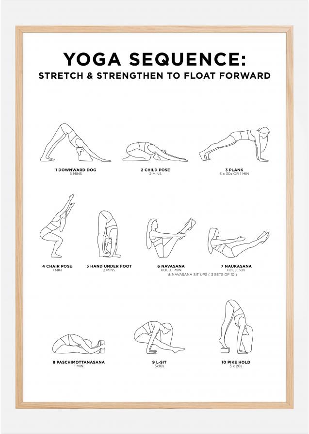 Bildverkstad Yoga Sequence - Stretch & Strengthen To Float Forward - White Poster