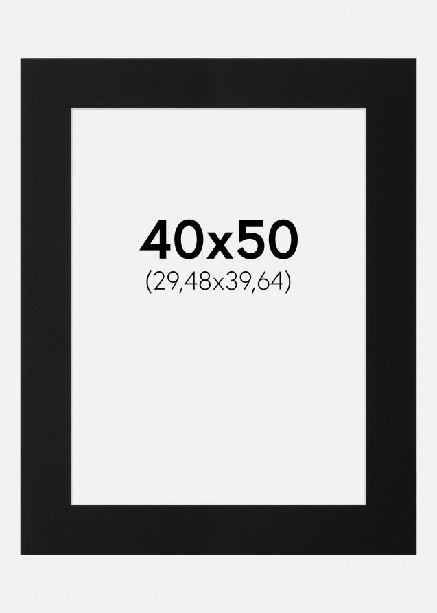Galleri 1 Passe-partout Zwart (Witte kern) 40x50 cm (29,48x39,64)