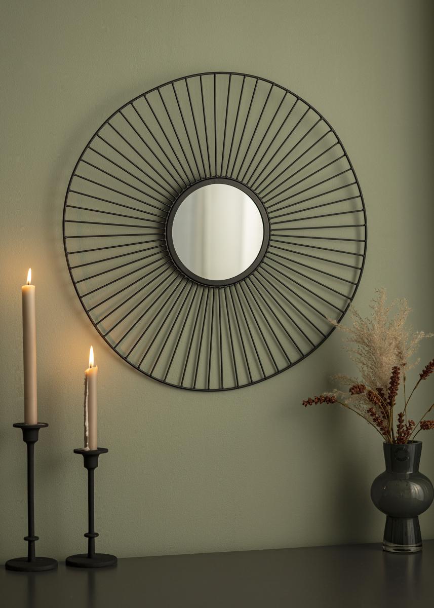 KAILA KAILA Ronde Spiegel Lines - Zwart 60 cm Ø