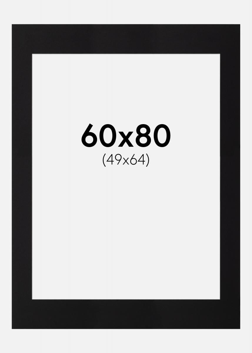 Galleri 1 Passe-partout Zwart (Witte kern) 60x80 cm (49x64)