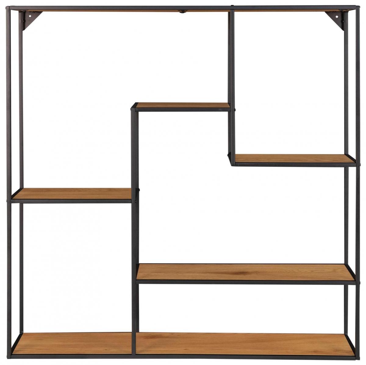 House Nordic Wandplank Vita 85x85 cm - Zwart/Eiken