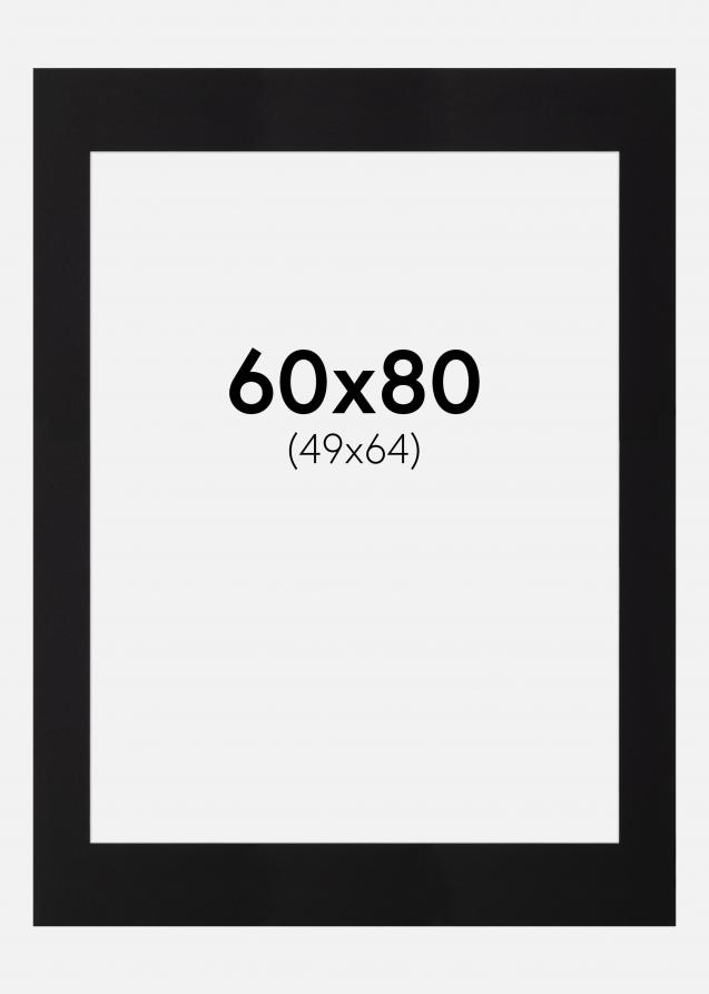 Galleri 1 Passe-partout Zwart (Witte kern) 60x80 cm (49x64)