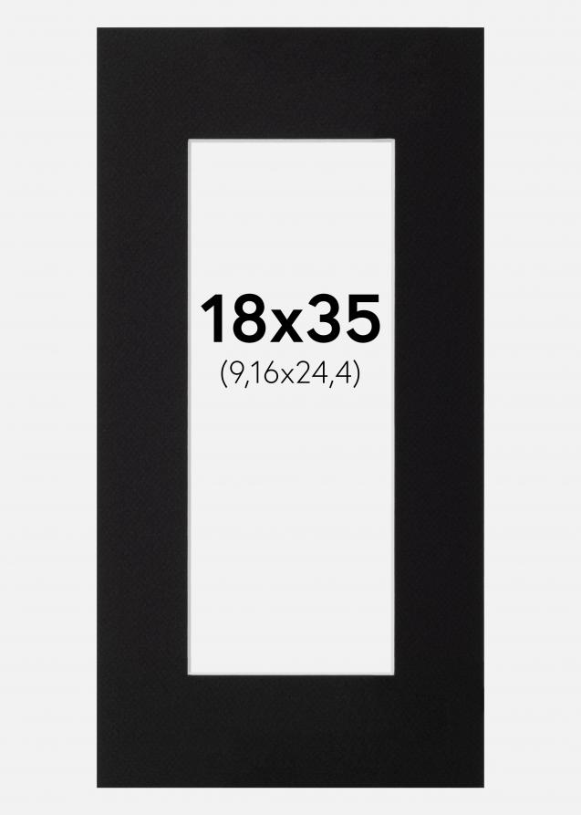 Galleri 1 Passe-partout Zwart (Witte kern) 18x35 cm (9,16x24,4)