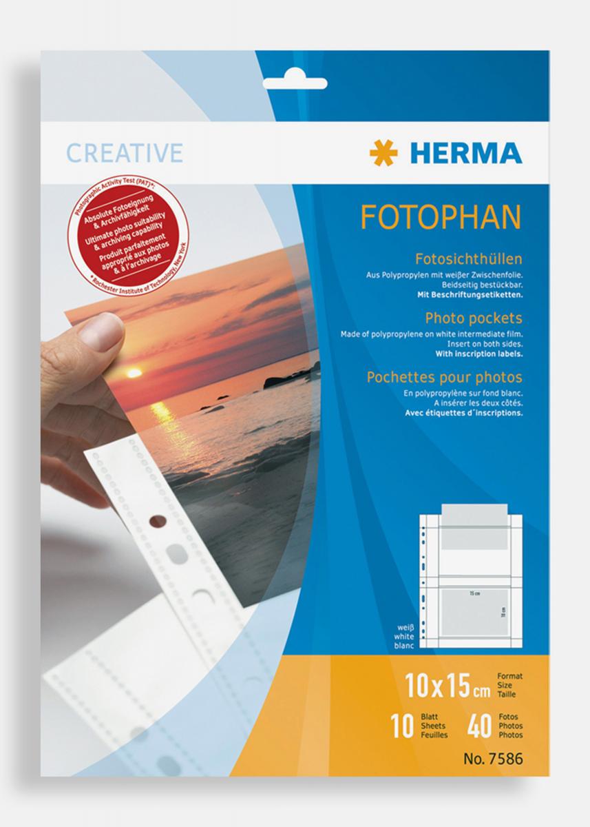Difox Herma foto insteekhoezen 10x15 cm liggend - 10-pack witte