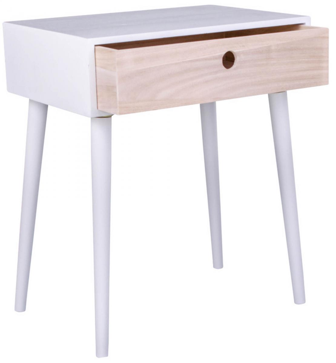 House Nordic Nachtkastje Parma 32x45 cm - Wit/Hout