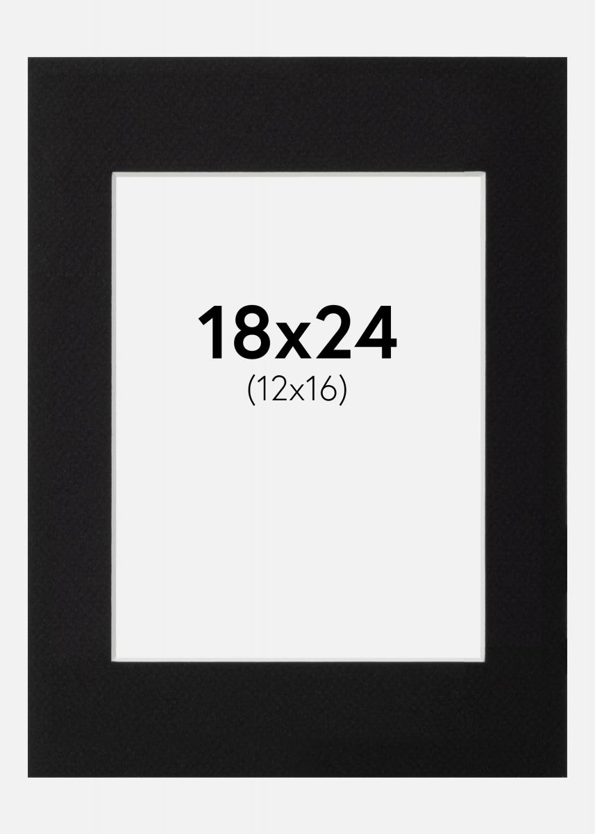 Galleri 1 Passe-partout Zwart (Witte kern) 18x24 cm (12x16)