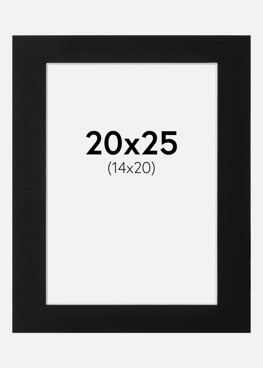 Galleri 1 Passe-partout Zwart (Witte kern) 20x25 cm (14x20)