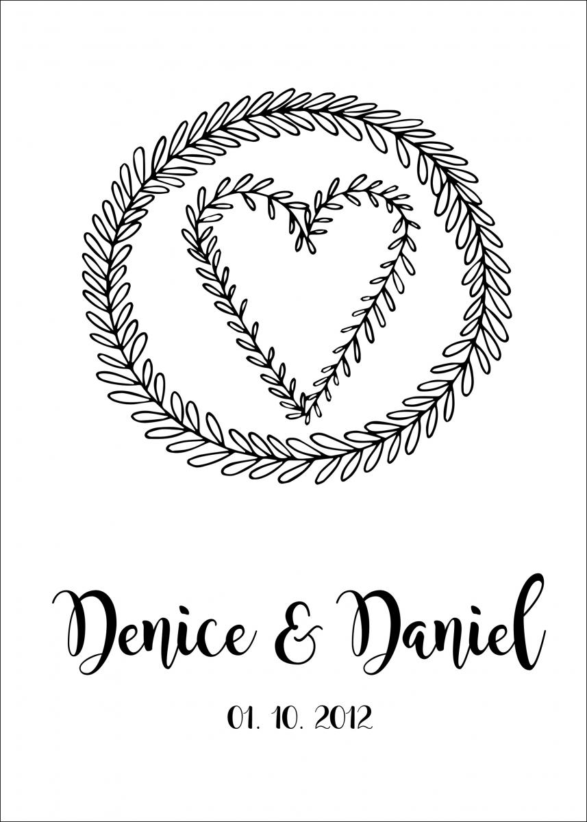 Personlig poster Love Wreath