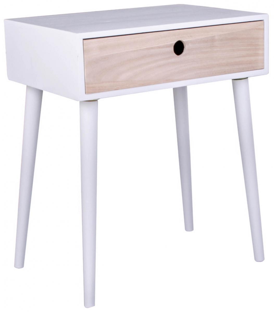 House Nordic Nachtkastje Parma 32x45 cm - Wit/Hout