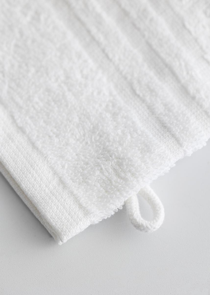 Borganäs of Sweden Washandje Basic Badstof - Wit 15x21 cm