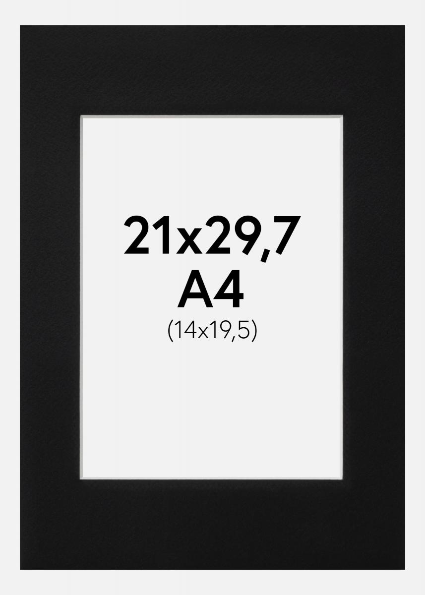 Artlink Passe-partout Zwart Standaard (Witte kern) 21x29,7 cm (14x19,5)