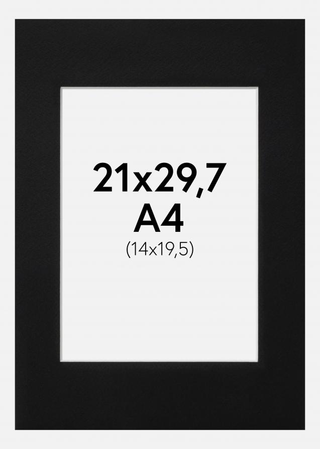 Artlink Passe-partout Zwart Standaard (Witte kern) 21x29,7 cm (14x19,5)