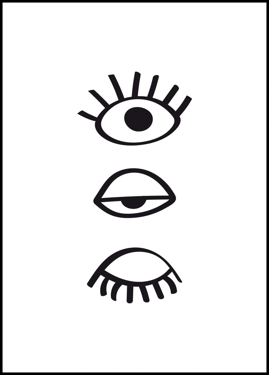 Bildverkstad Three Eyes Line Poster