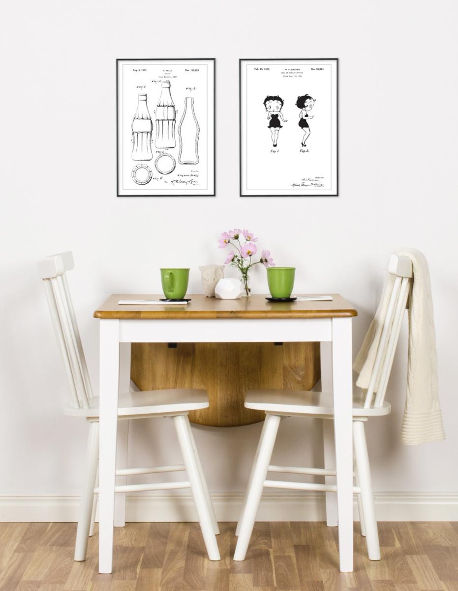 Lagervaror egen produktion Patenttekening - Coca Colafles Poster