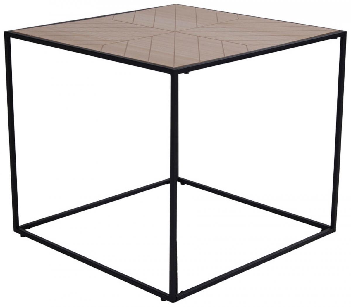 House Nordic Bijzettafel Bergamo 50x50 cm - Zwart/Keizersboom