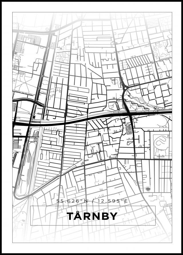 Bildverkstad Map - Tårnby - White Poster