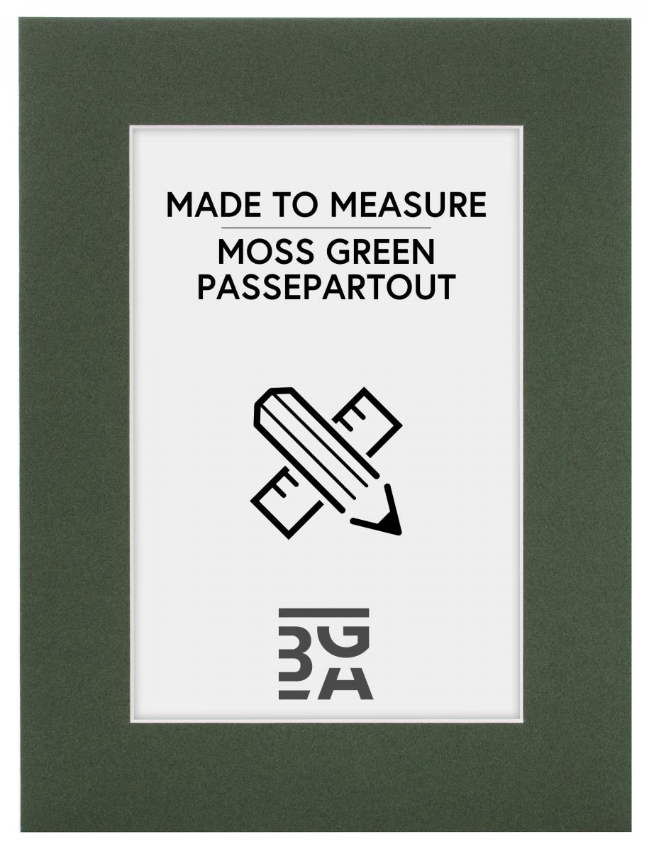 Egen tillverkning - Passepartouter Passe-partout Mosgroen - Op maat gemaakt (Witte kern)
